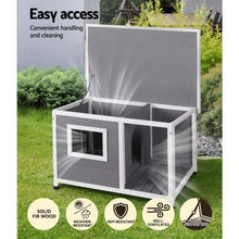 Load image into Gallery viewer, i.Pet Dog Kennel House Large Wooden Outdoor Pet Kennels Indoor Puppy Cabin Log
