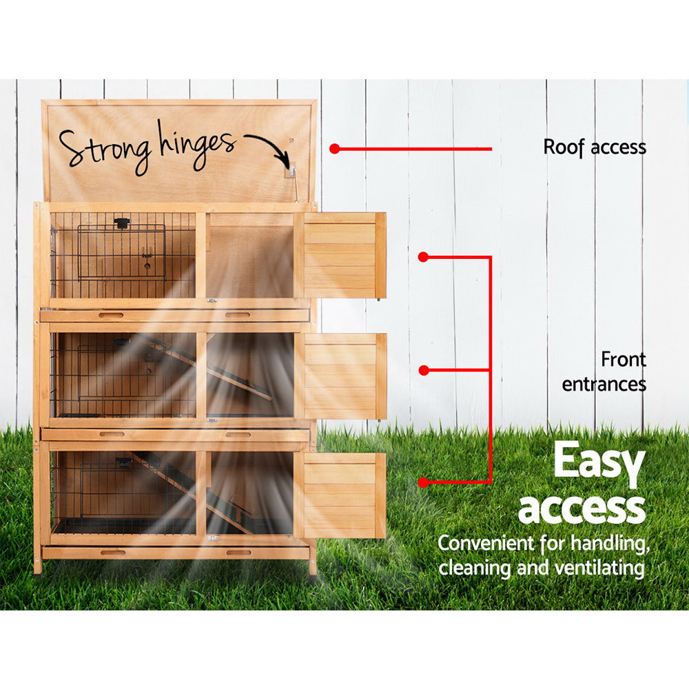 i.Pet Rabbit Hutch Chicken Coop 91.5cm x 46cm x 116.5cm Chicken Coop Large House Cage Run Wooden Outdoor