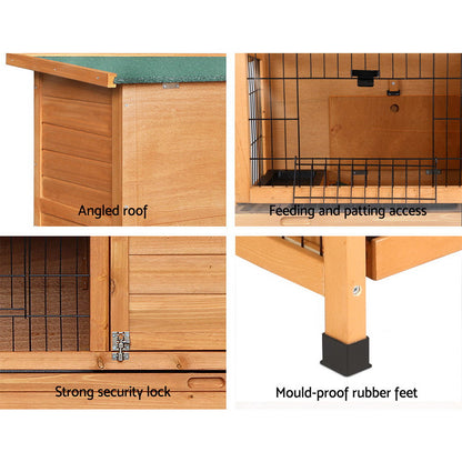i.Pet Rabbit Hutch Chicken Coop 91.5cm x 46cm x 116.5cm Chicken Coop Large House Cage Run Wooden Outdoor