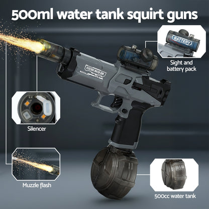 Keezi Kids Adult Electric Water Gun 500ml Water Tank Light Squirt Guns Toys