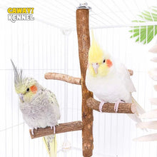 Load image into Gallery viewer, Natural Wood Bird Branch Stand Perches Pet Parakeet Budgie Hanging Play Toy Bird Cage Parrot Wooden Desk Holder Perches Platform
