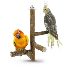Load image into Gallery viewer, Natural Wood Bird Branch Stand Perches Pet Parakeet Budgie Hanging Play Toy Bird Cage Parrot Wooden Desk Holder Perches Platform
