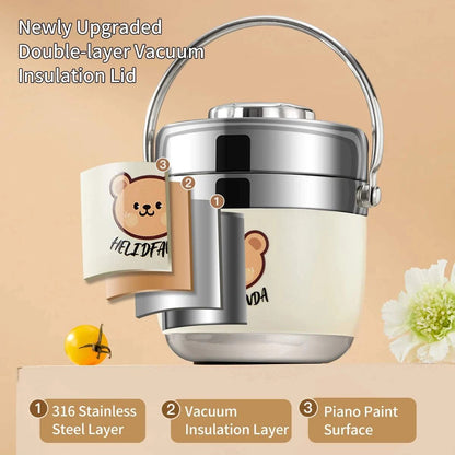 WORTHBUY 316 Stainless Steel Vacuum Insulated Lunch Box For Kids Large Capacity Portable Food Storage Container Bento Box