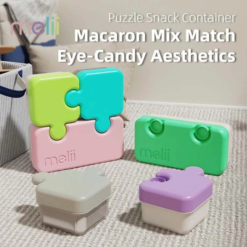 Melii Puzzle Container Fruit Lunch Box Picnic Box Storing Fruits Snacks Portable Detachable Babies Kids Separated for Organizing