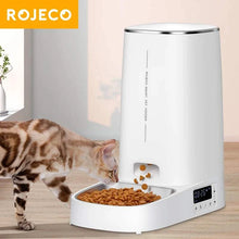 Load image into Gallery viewer, ROJECO 4L Automatic Pet Feeder Button Version Auto Cat Food Dispenser Accessories Smart Control Pet Feeder For Cats Dog Dry Food
