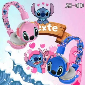 New Stitch Disney Bluetooth Headphones AH-906 Wireless Earbuds HIFI Sound Foldable Headsets with Mic Kids Gifts Anime Cartoon