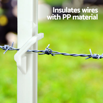 Giantz Electric Fence Posts 20pcs Electric Fence Poly White