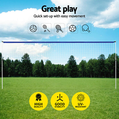 Everfit 6M Portable Volleyball Net Set Adjustable Height Multi-Sport Net with Ball and Bag