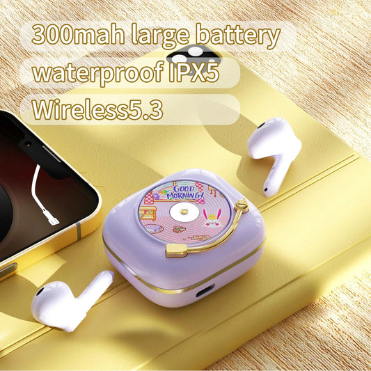 TWS cartoon wireless headset headset compatible with bluetooth 5.3 waterproof headset with microphone for all smart headphones