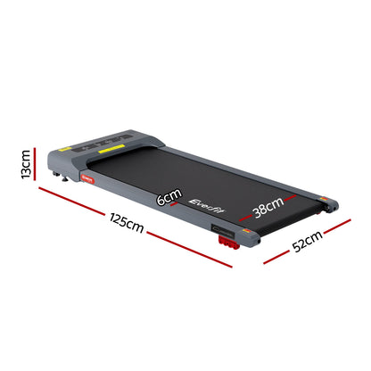 Everfit Treadmill Electric Walking Pad Incline Under Desk Home Gym 380mm Grey