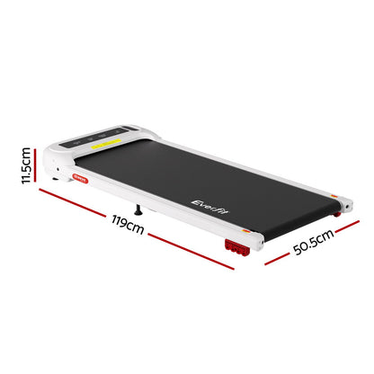 Everfit Treadmill Electric Walking Pad with Incline Under Desk Home Gym White