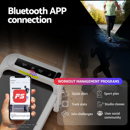 Everfit Treadmill Electric Walking Pad with Incline Foldable for Home Gym White