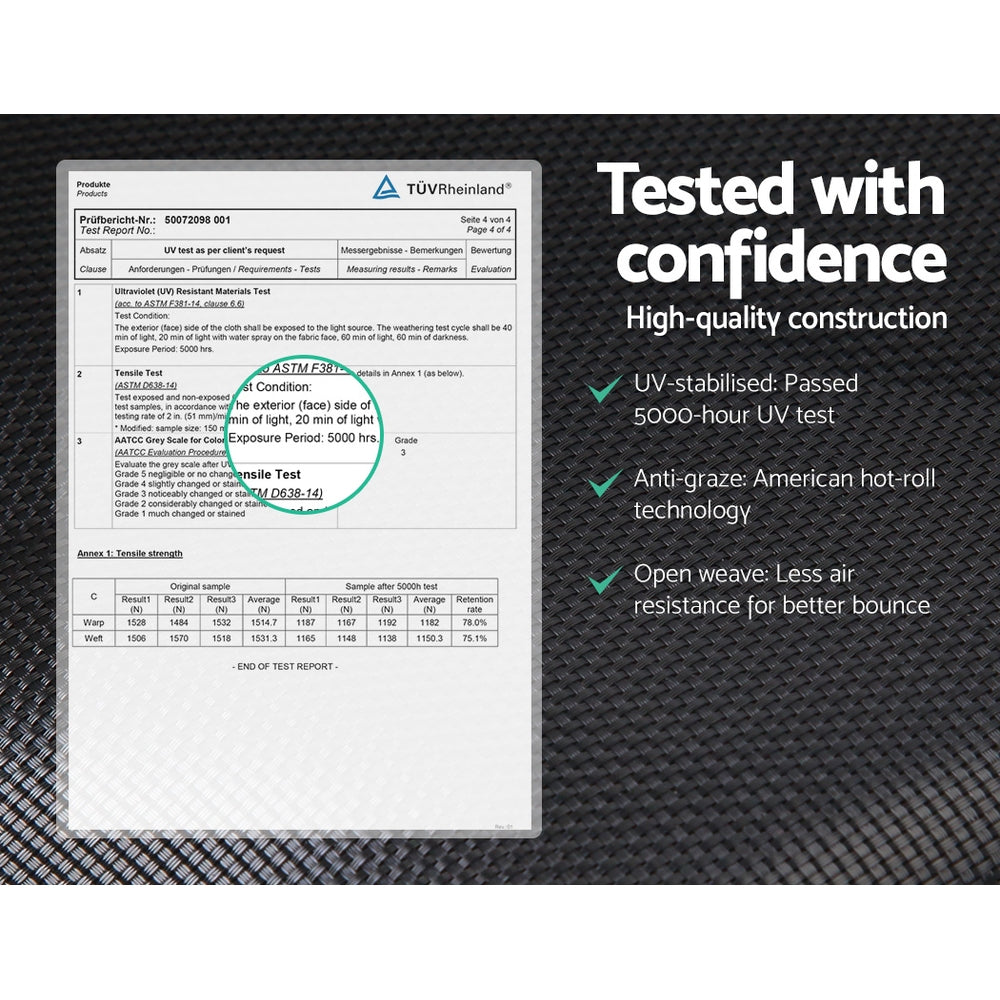 Everfit 12FT Trampoline for Kids w/ Ladder Trampoline Enclosure Safety Net Rebounder Orange