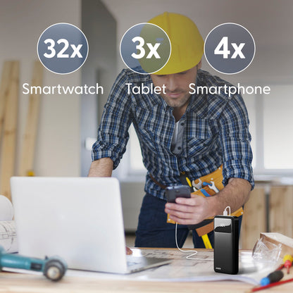 Laser 20000mAh Powerbank 18W PD with LED Black