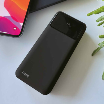 Laser 20000mAh Powerbank 18W PD with LED Black