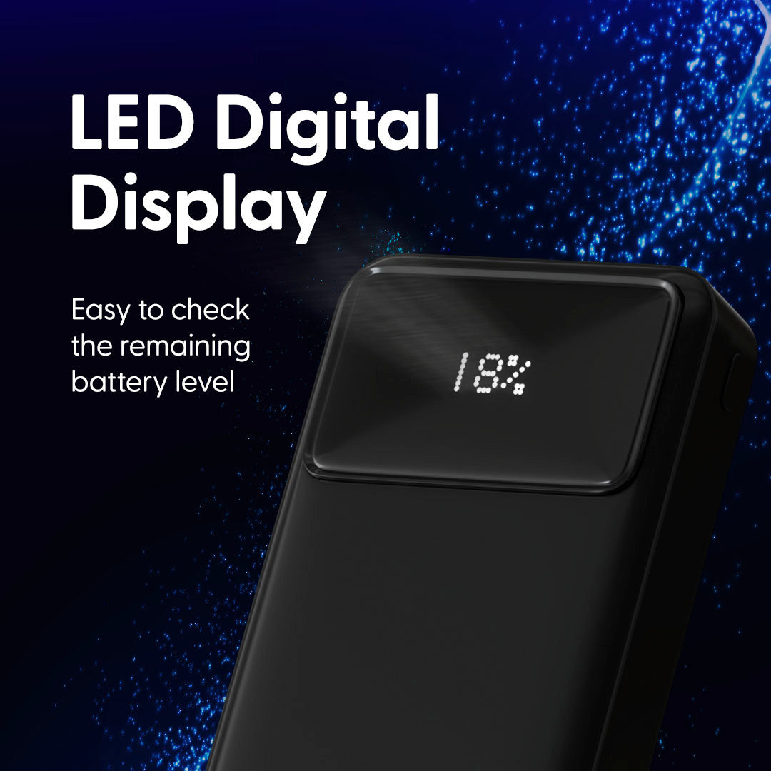 Laser 20000mAh Powerbank 18W PD with LED Black