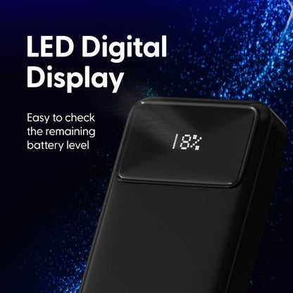 Laser 20000mAh Powerbank 18W PD with LED Black