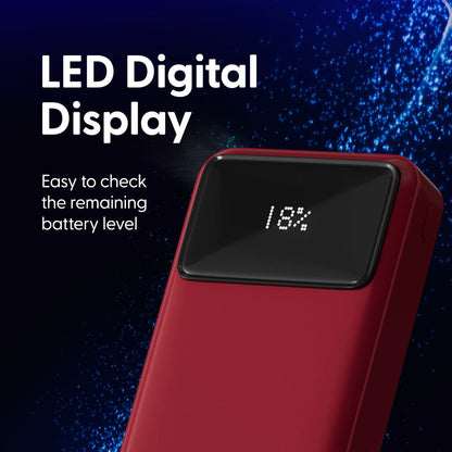 Laser 20000mAh Powerbank 18W PD with LED Red