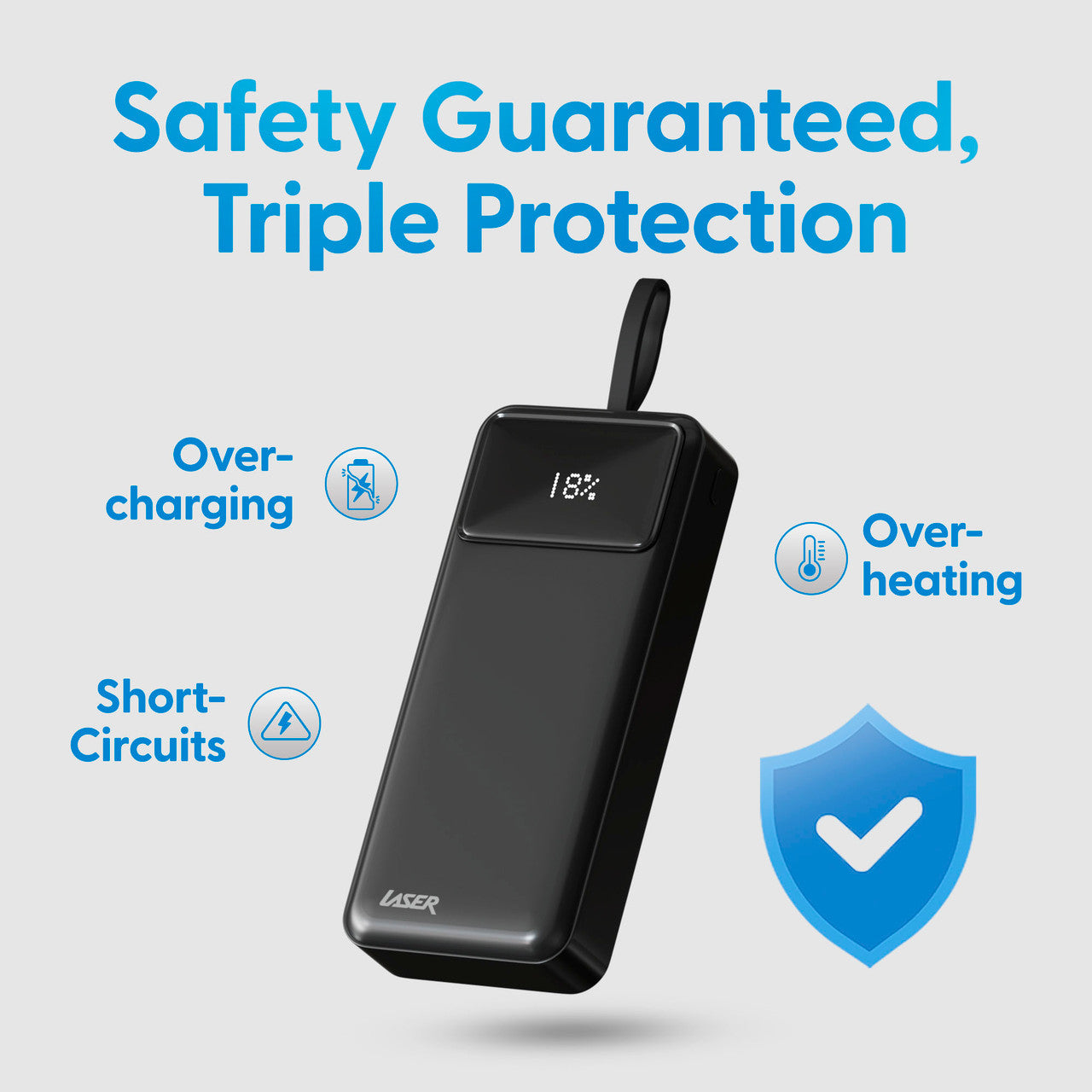 Laser 27000mAh Powerbank 18W PD Black