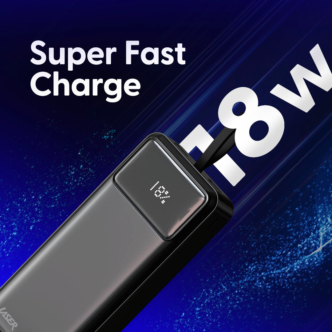 Laser 27000mAh Powerbank 18W PD Black
