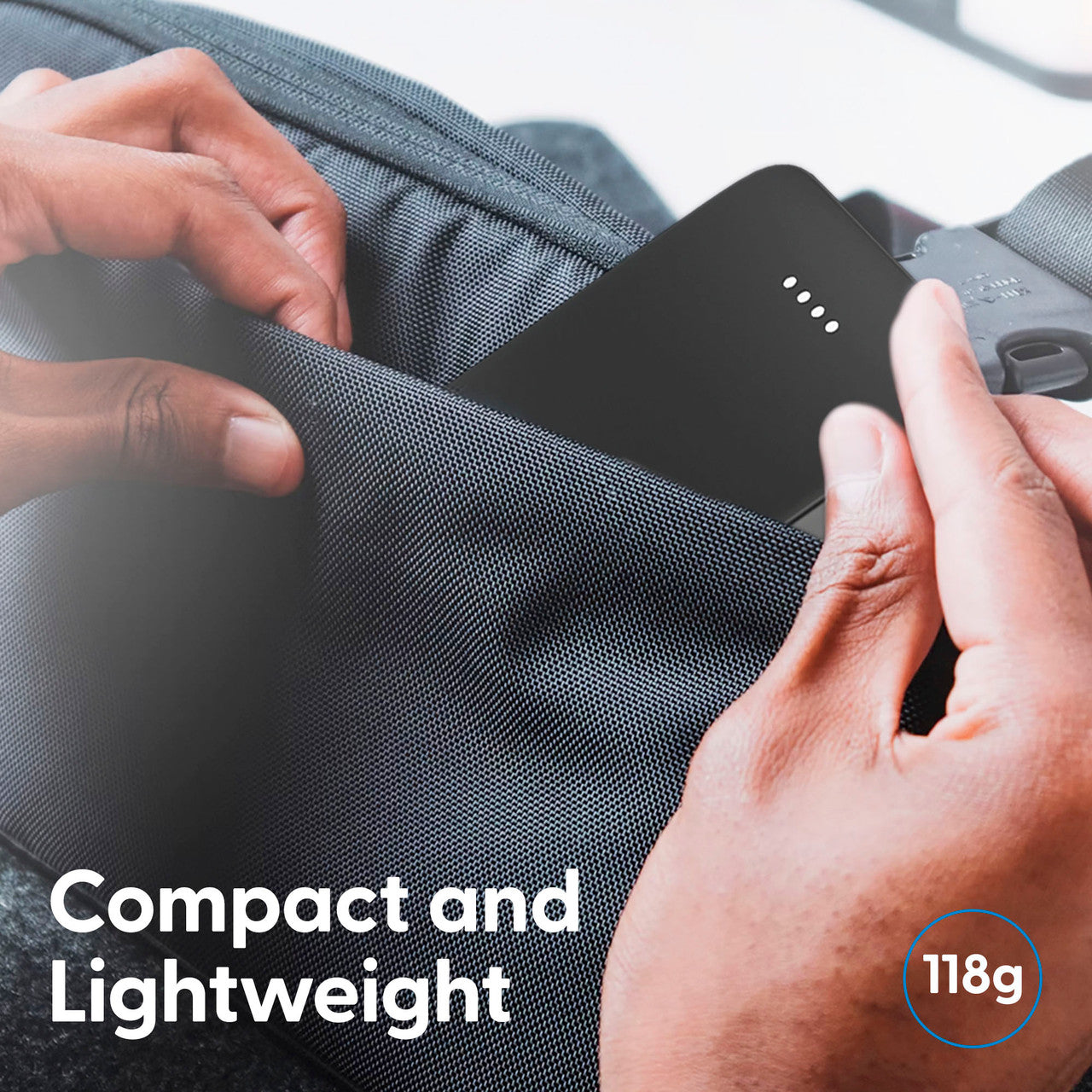 Laser 5000mAh Powerbank Charcoal