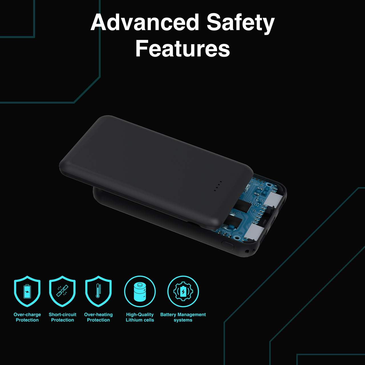 Laser 5000mAh Powerbank Charcoal