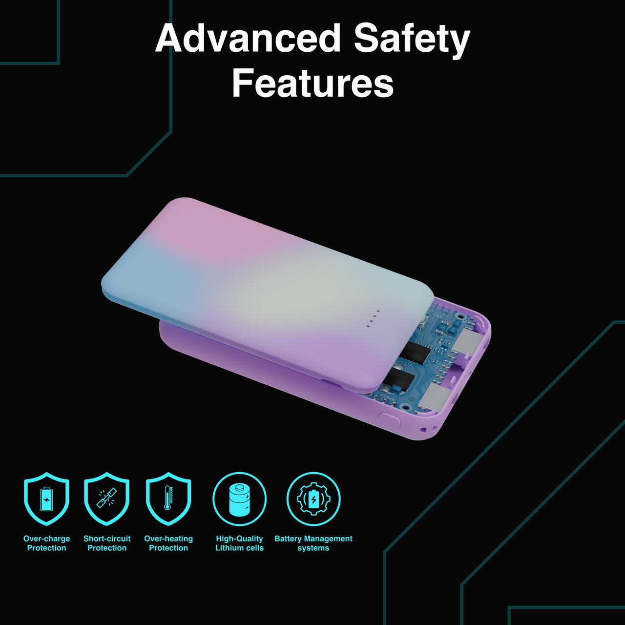 Laser 5000mAh Powerbank Rainbow