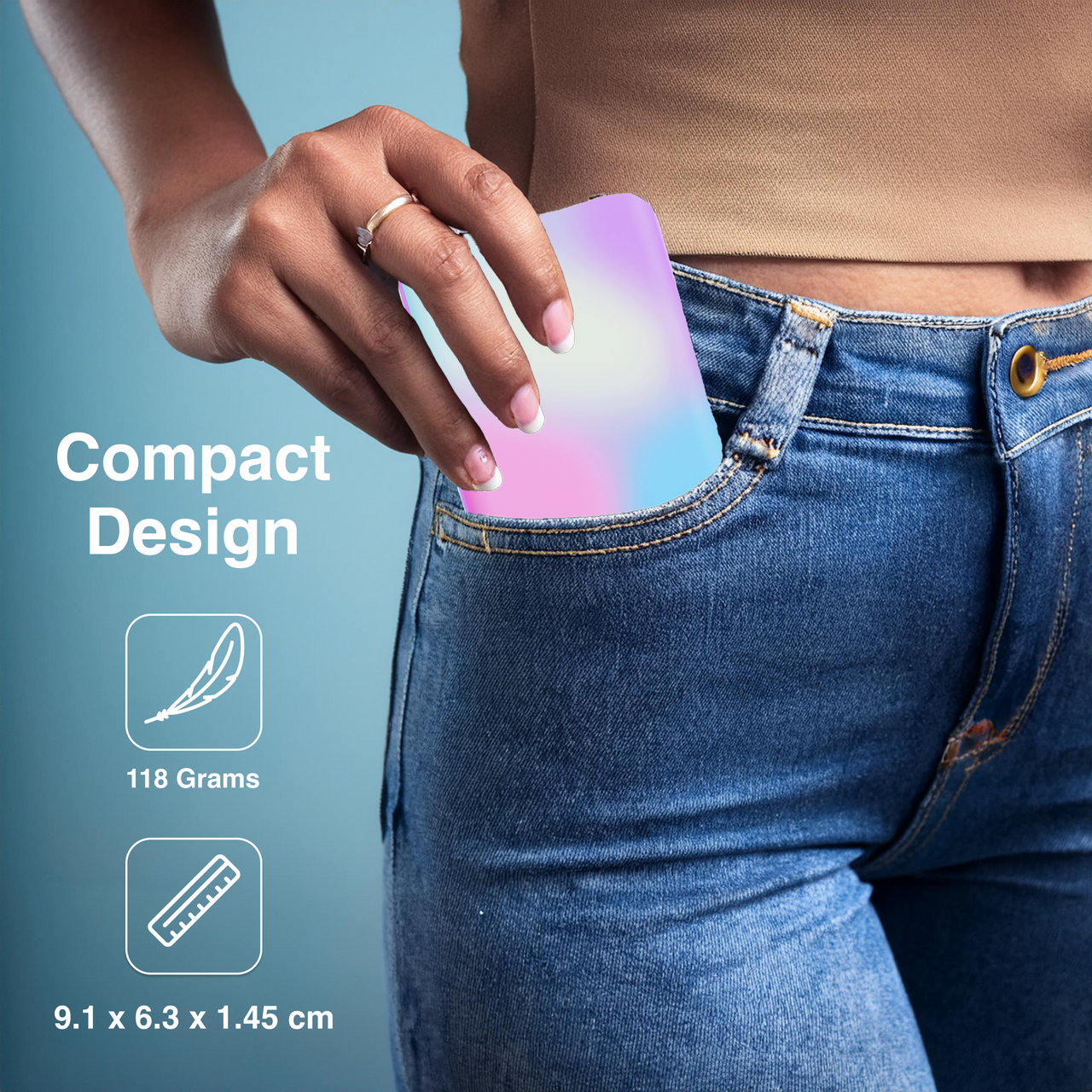 Laser 5000mAh Powerbank Rainbow