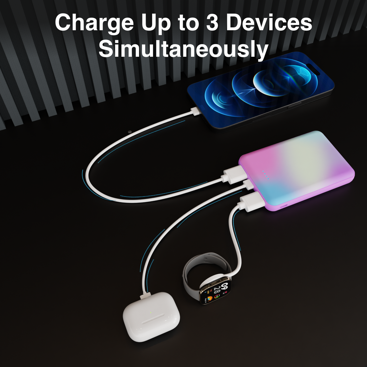 Laser 5000mAh Powerbank Rainbow