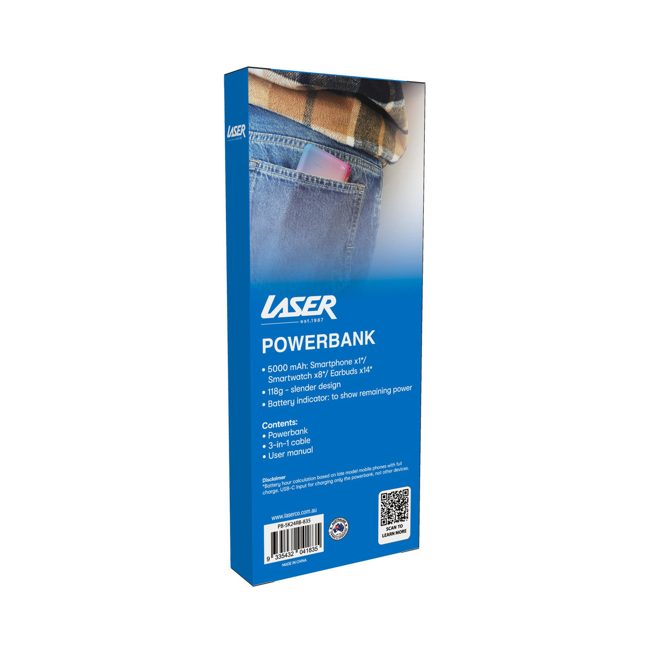 Laser 5000mAh Powerbank Rainbow