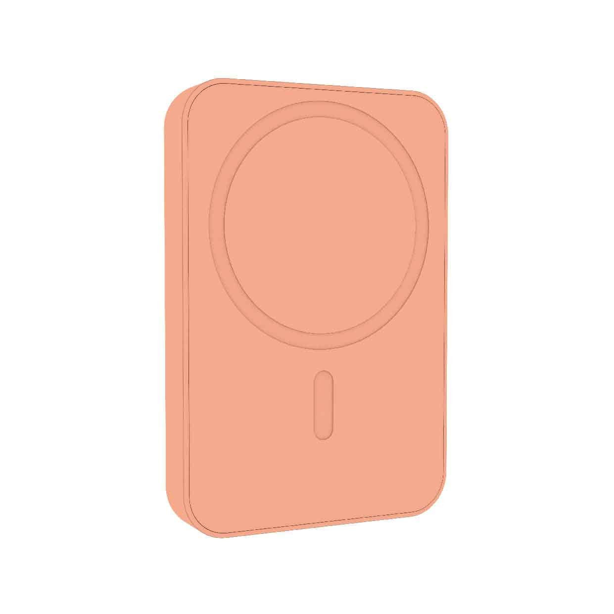 Laser 5000mAh Magnetic Wireless Power Bank Peach