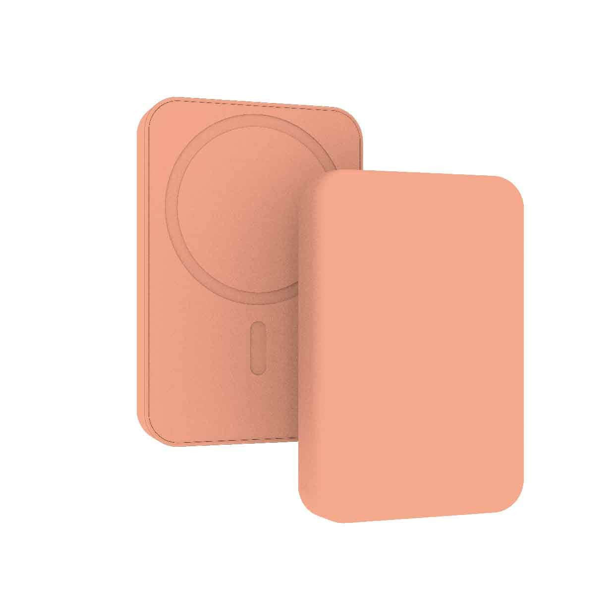 Laser 5000mAh Magnetic Wireless Power Bank Peach