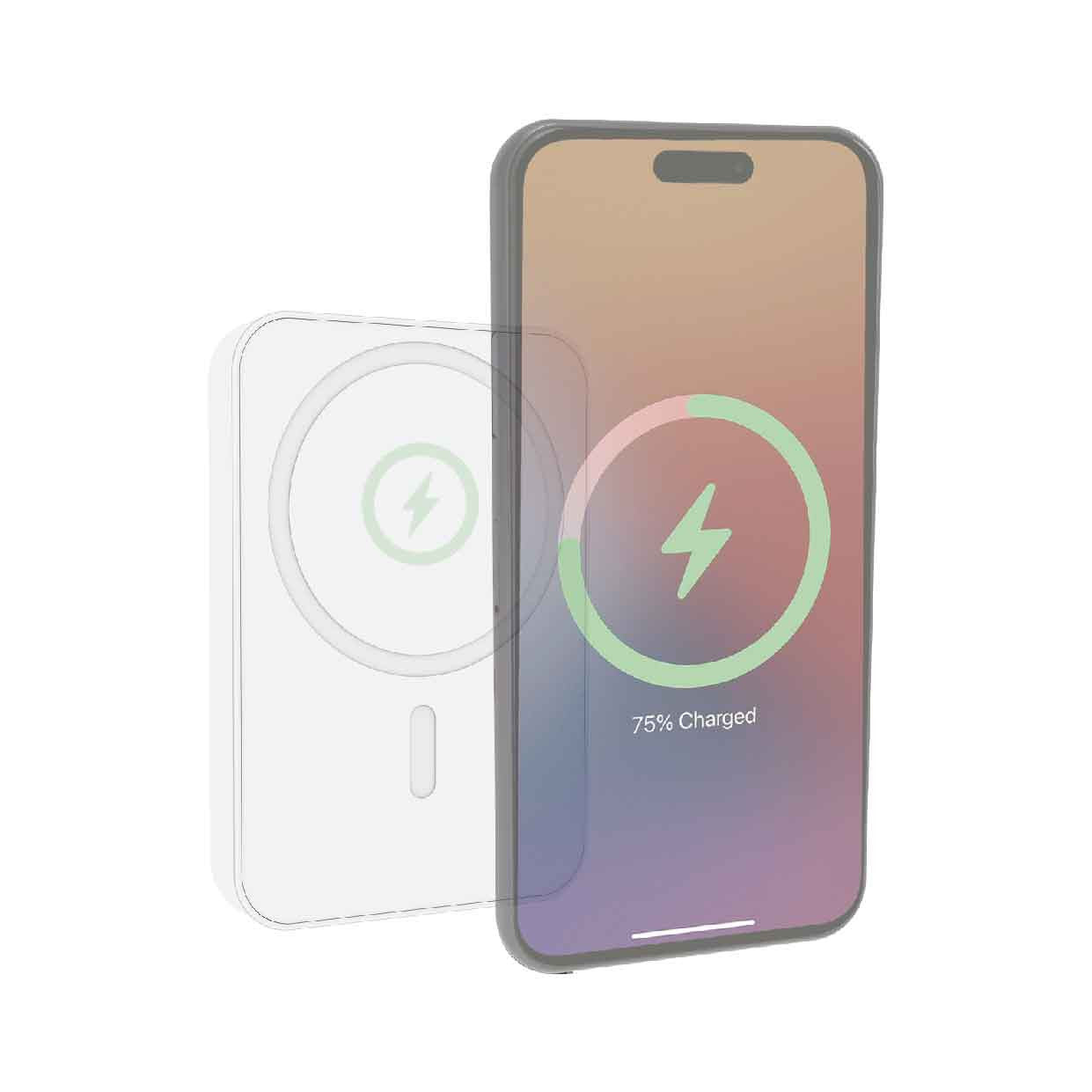 Laser 5000mAh Magnetic Wireless Power Bank White