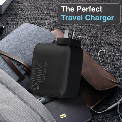 Laser PD3.0 200W GaN Wall Charger Black