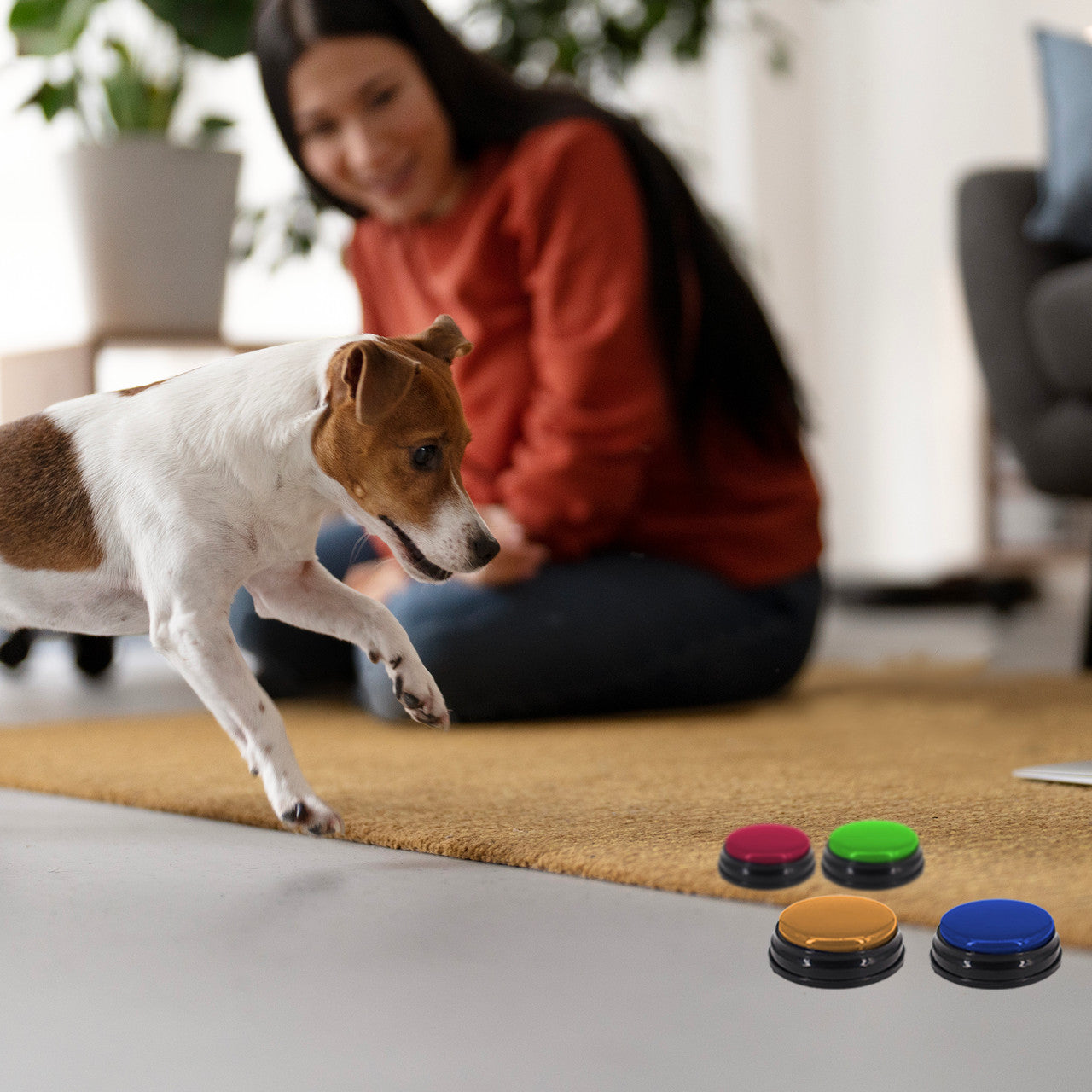 Tech4Pets 4-Pack Talking Buttons for Interactive Pet Communication