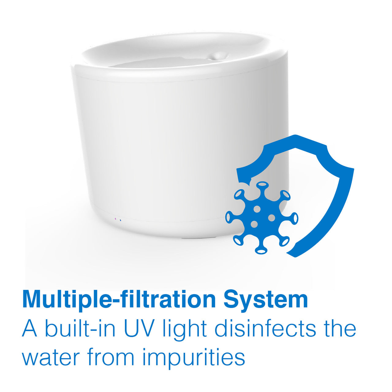 Tech4Pets 2L Smart Water Fountain with UV Filter for Pets