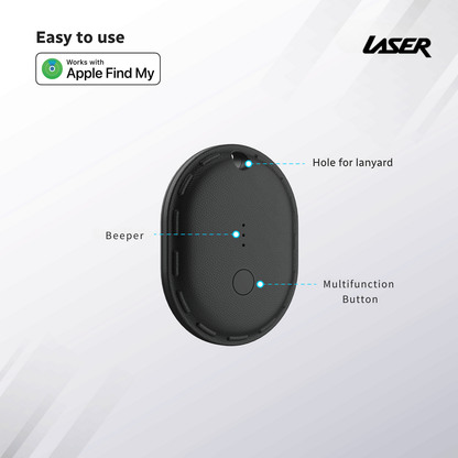 Laser Mini Smart Tag with Apple Find My Tracking Black