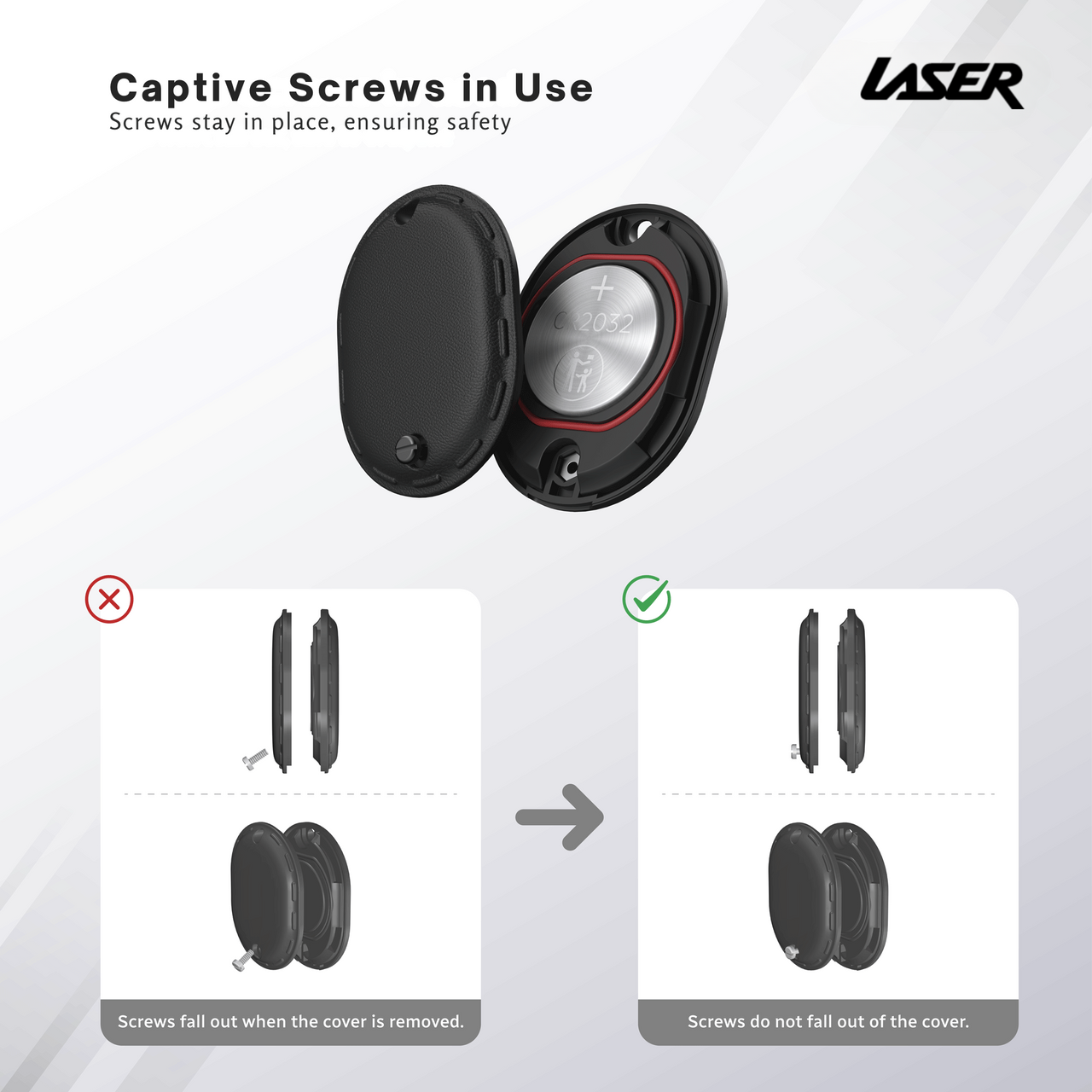 Laser Mini Smart Tag with Apple Find My Tracking Black