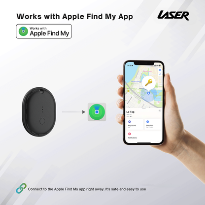 Laser Mini Smart Tag with Apple Find My Tracking Black