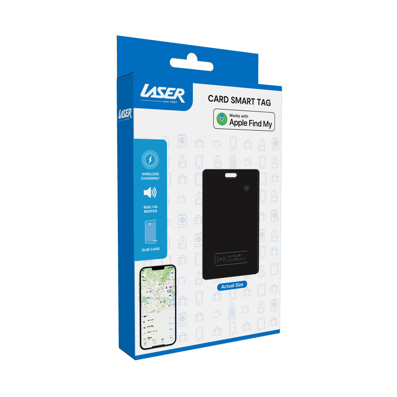 Laser Smart Card with Apple Find My & Wireless Charging