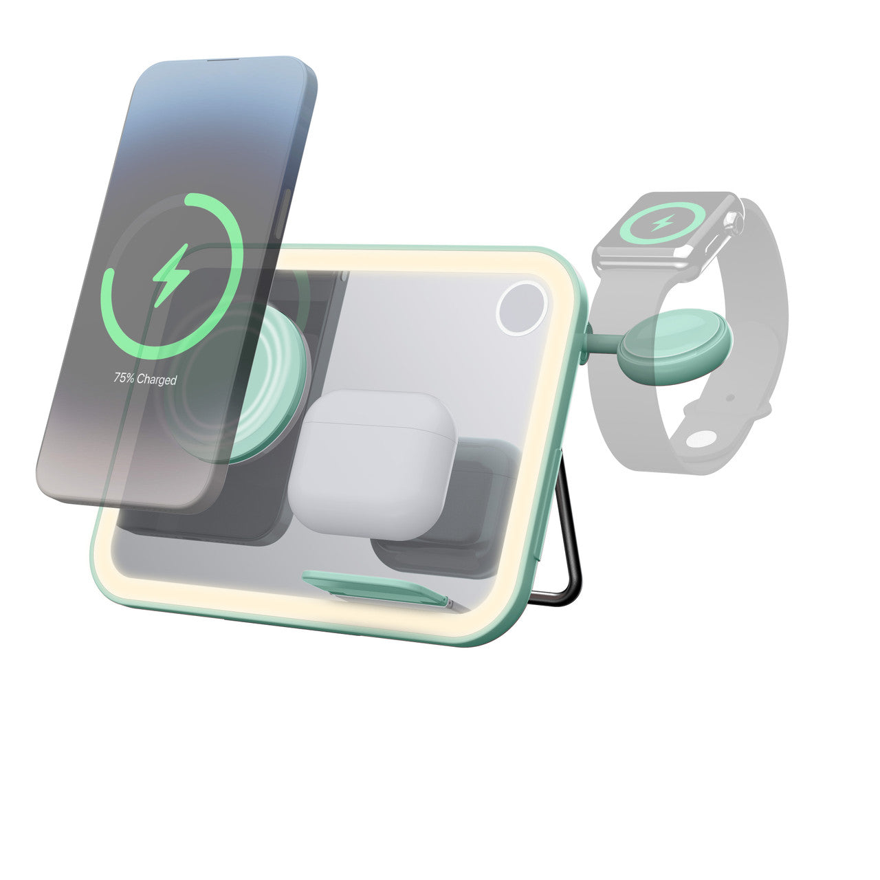 Makeup Mirror 3 in 1 Wireless Charger Qi2