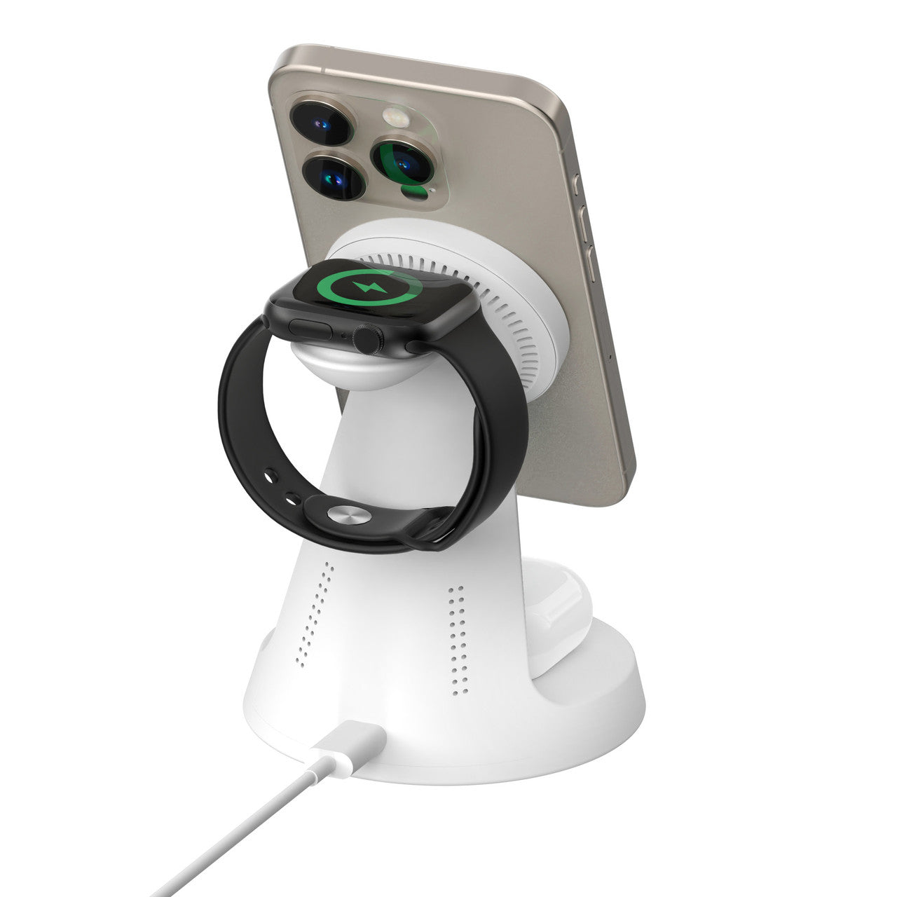 Laser 3 in 1 Wireless Charging Stand White