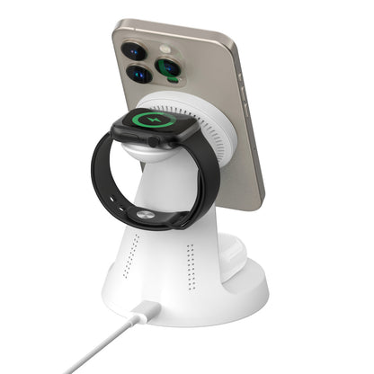 Laser 3 in 1 Wireless Charging Stand White