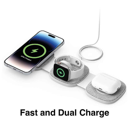 Laser 3-in-1 Travel Wireless Charging Pad for Apple