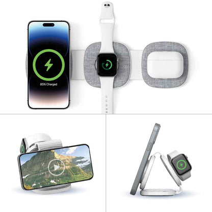 Laser 3-in-1 Travel Wireless Charging Pad for Apple