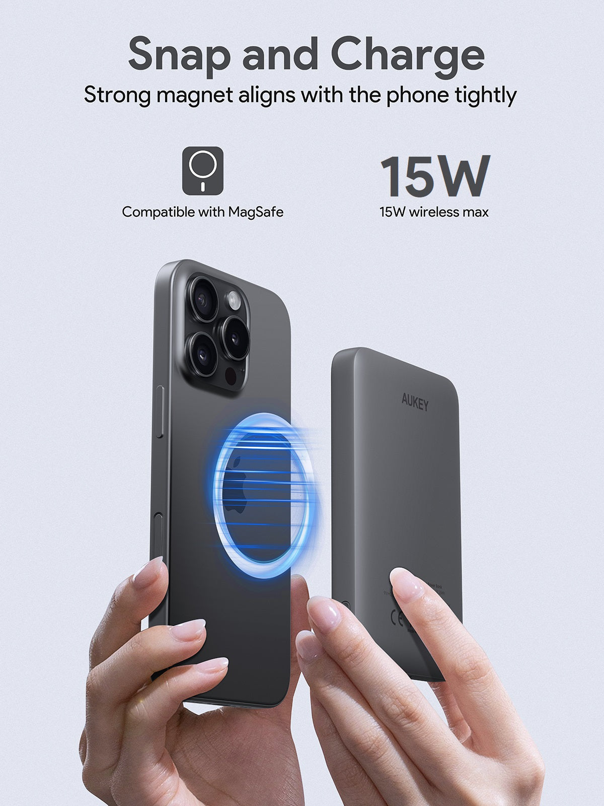 Aukey MagFusion 5000mAh Magnetic Wireless Charging Power Bank (PB-MS03)