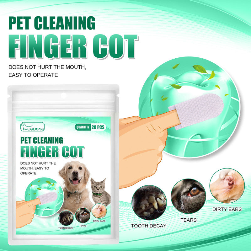 Yegbong Pet Tooth Cleaning Finger Set Dog Cat Cleaning Tartar Stone Oral Cleaning Care