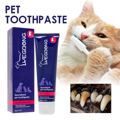 Yegbong Pet Oral Cleaning Paste, Cat and Dog Cleaning Oral Malodour, Tartar, and Stains, Whitening Tooth