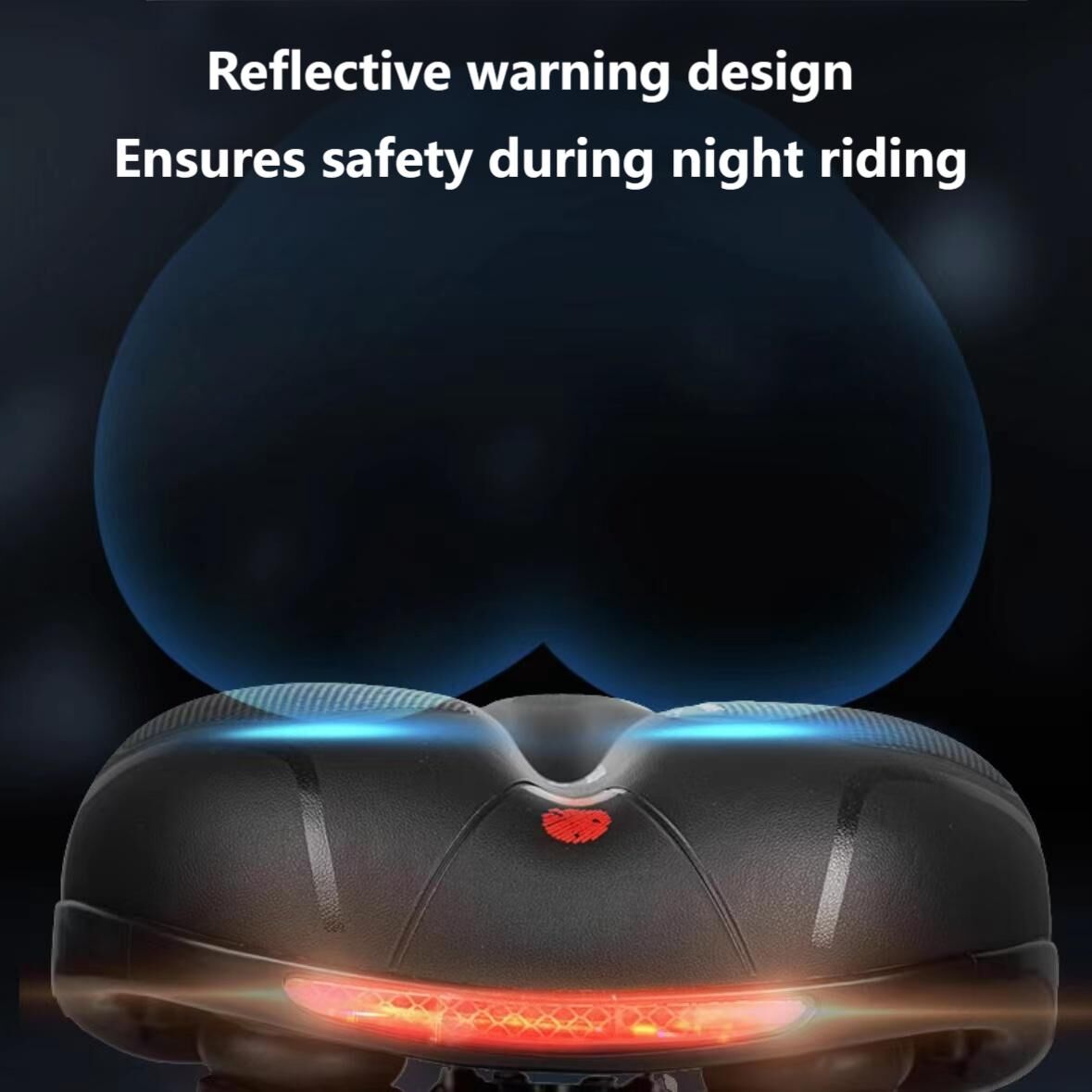 Wide, cushioned, and shock-absorbing bike saddle with memory foam and waterproof design – ensures ultimate comfort and support for every ride, whether on MTB, road, or indoor exercise bikes.