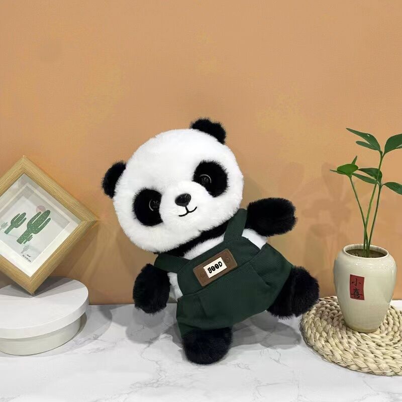A unique Chinese panda plush toy, a simulated giant panda doll (green)